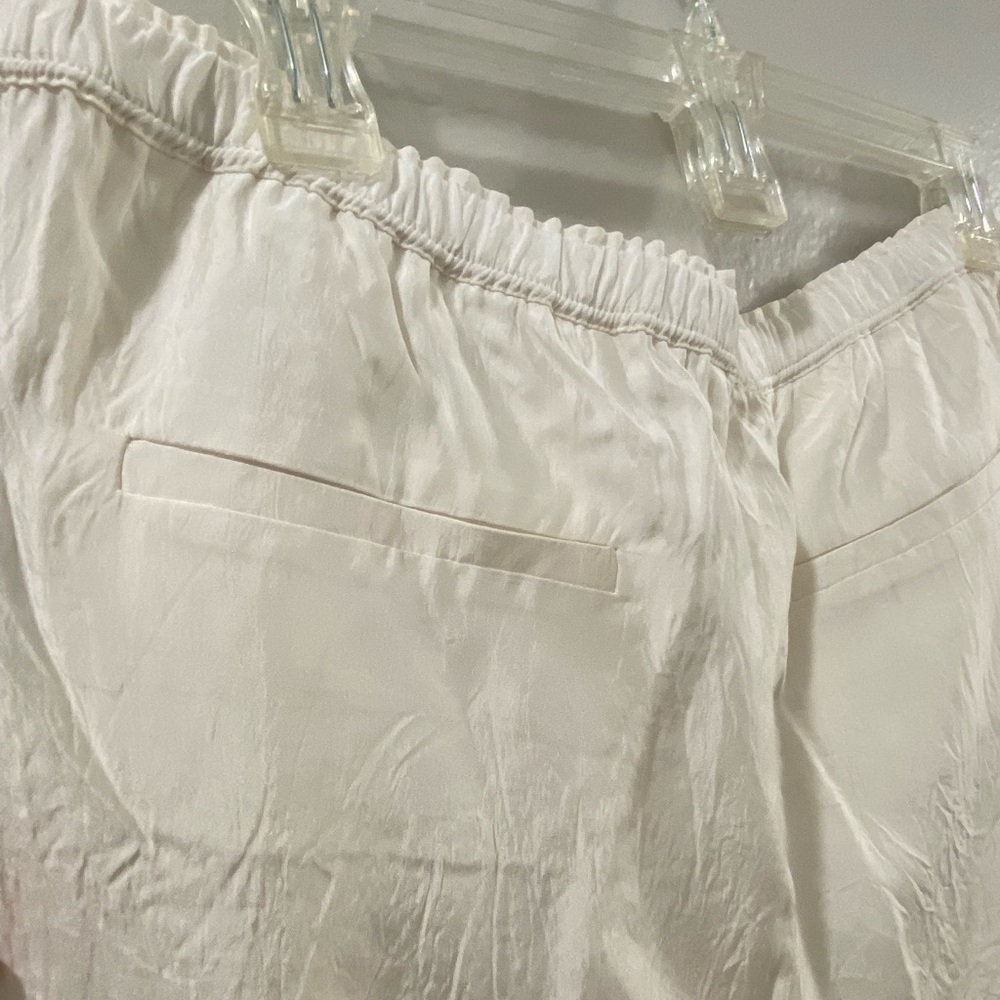 NWT J Crew Flowy, Lightweight White Cream Stratus Pant in Satin - Picture 7 of 8